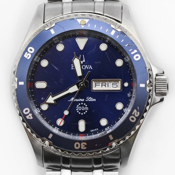 Bulova Marine Star 98C62 Steel Date Watch - Picture 2 of 6